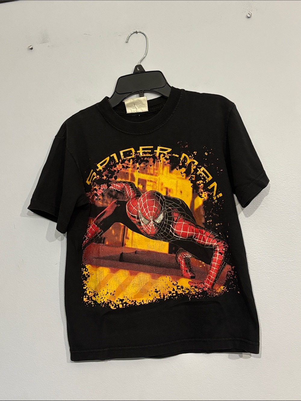 Marvel | Spider-Man Black Orange Red Graphic Print T shirt Size Boys Medium